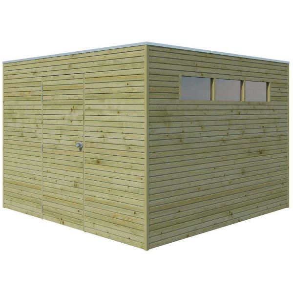 Abri de jardin traité 300 x 300 cm Qube - GAS-0322