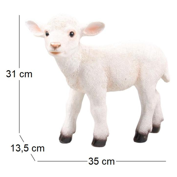 Agneau blanc en résine - IMH-0121