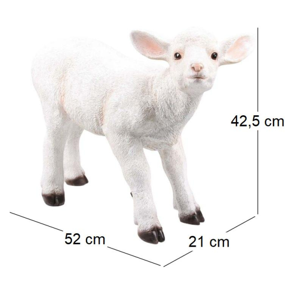 Agneau blanc en résine - IMH-0122
