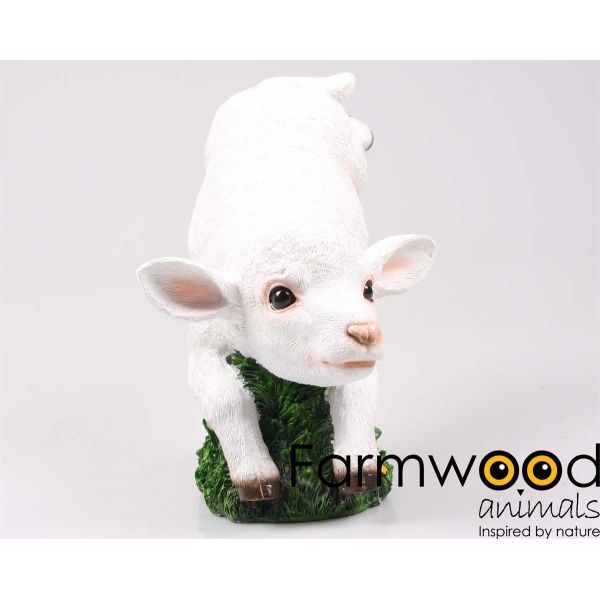 Agneau sautant en résine 38 x 16 x 25.5 cm - Farmwood animals