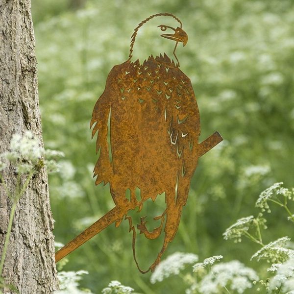 Oiseau sur pique aigle en acier corten - MET-0103