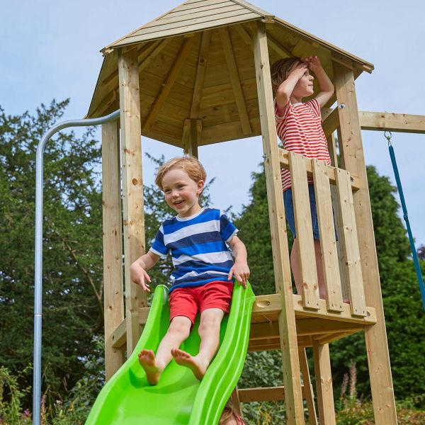 Aire de jeux en bois avec glissière et portique Castelwood - 6