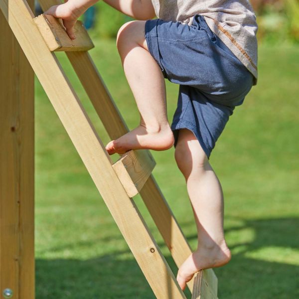 Aire de jeux en bois avec glissière et portique Castelwood - 12