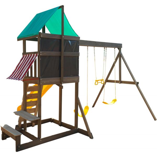 Aire de jeux en bois avec toboggan Newport - 568,65