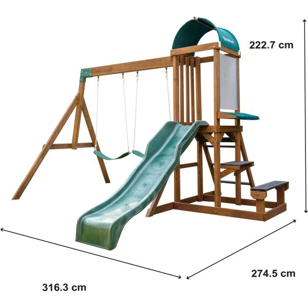 Aire de jeux avec toboggan et balançoires Wilderness Point - KID-0389