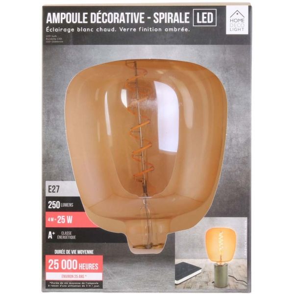 Ampoule carrée LED ambré 14 cm - THE HOME DECO LIGHT