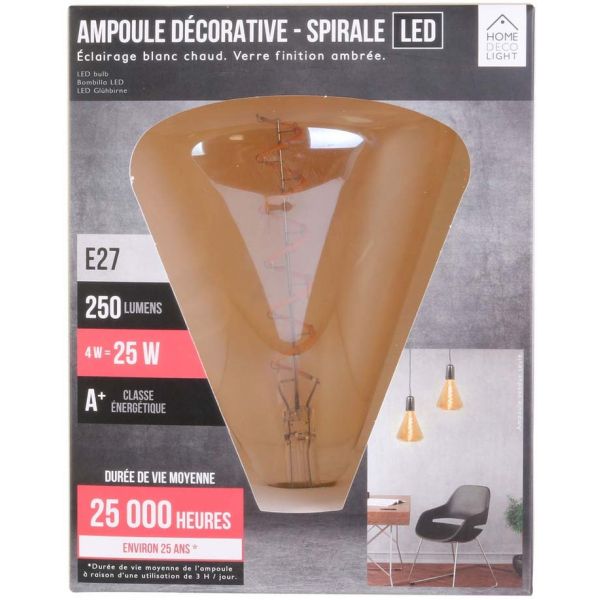 Ampoule pyramide LED ambré 19 cm - THE HOME DECO LIGHT