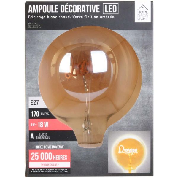 Ampoule ronde LED ambré dream 17 cm - THE HOME DECO LIGHT