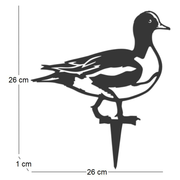 Animal décorarif canard siffleur en acier corten - 5