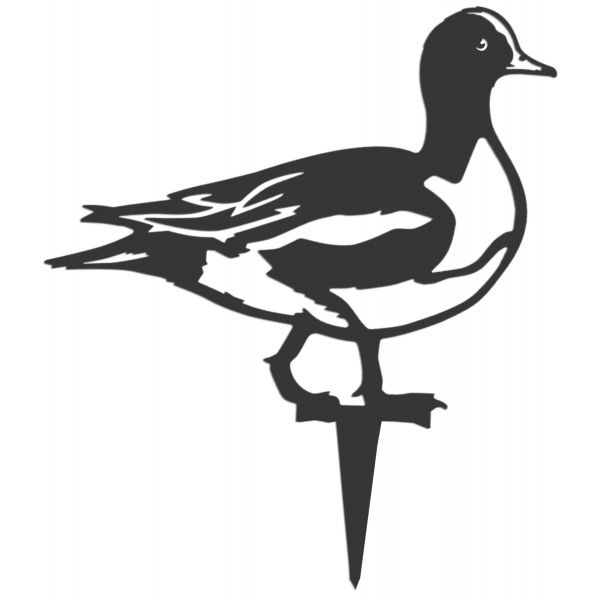 Animal décorarif canard siffleur en acier corten