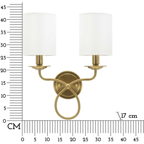 Applique murale double abat-jour Zagreb 35.5 x 17 x 43 cm - MAU-0699