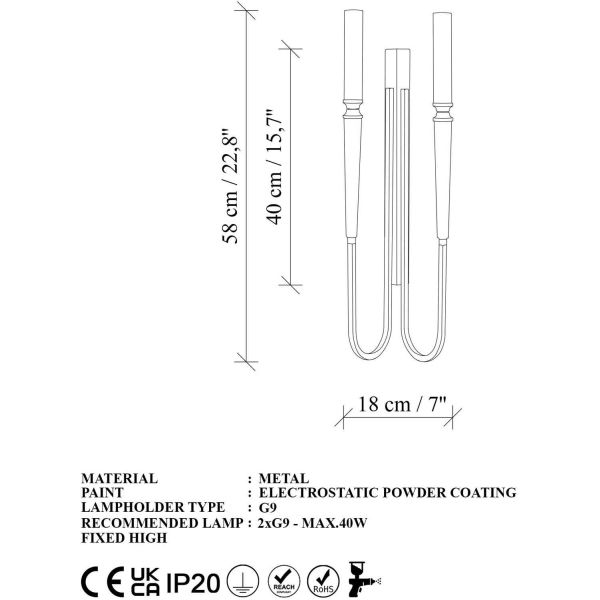 Applique murale en métal Lumi - ASI-2496