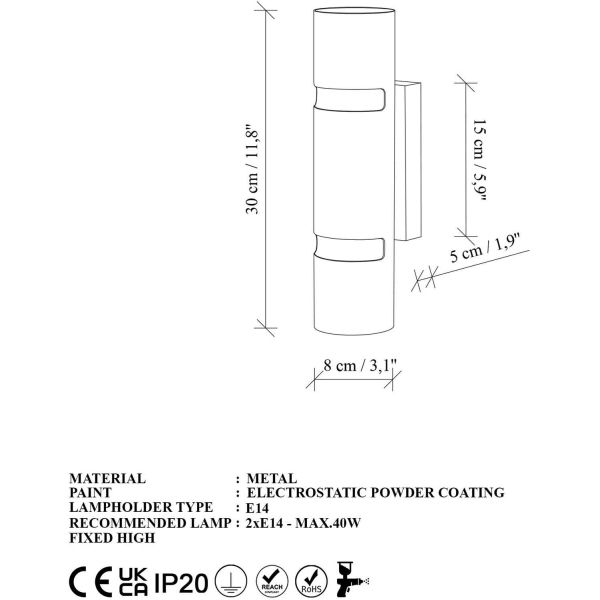 Applique murale en métal Luxora - ASI-2494