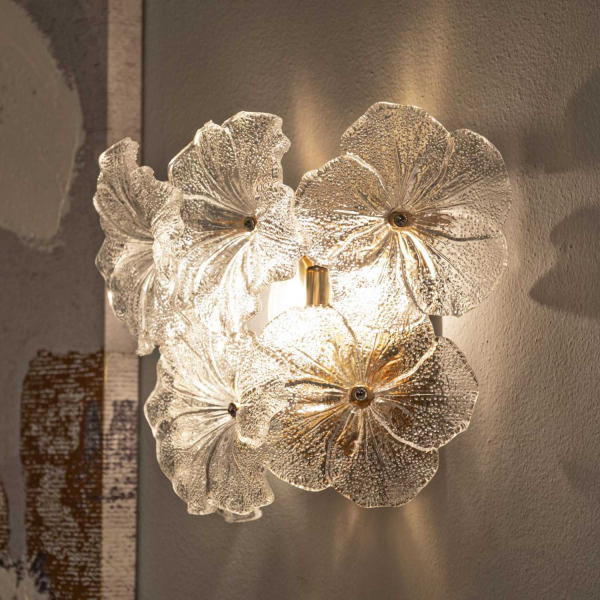 Applique murale en verre Ibiscus 33 x 17 x 28 cm - MAURO FERRETTI