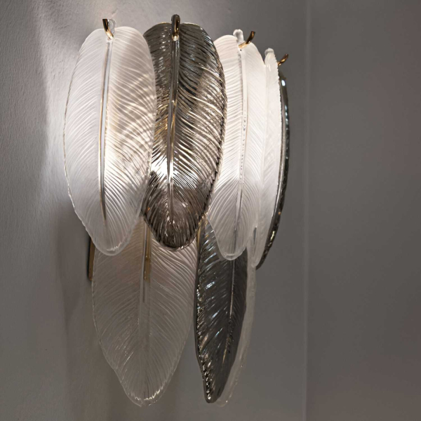 Applique murale en verre Leafy 24 x 15 x 29 cm - MAURO FERRETTI