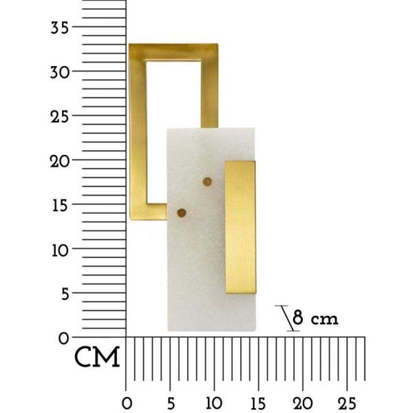 Applique murale en verre et métal Cube 15 x 8 x 33 cm - MAU-0530