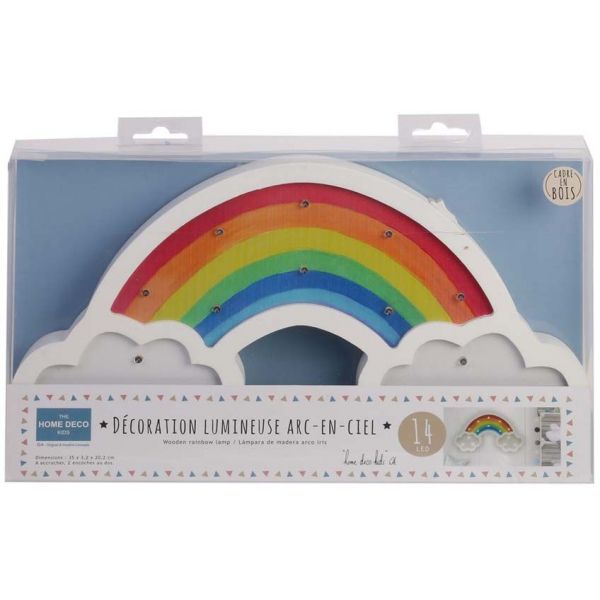 Arc en ciel lumineux en bois 35 cm - CMP-0695