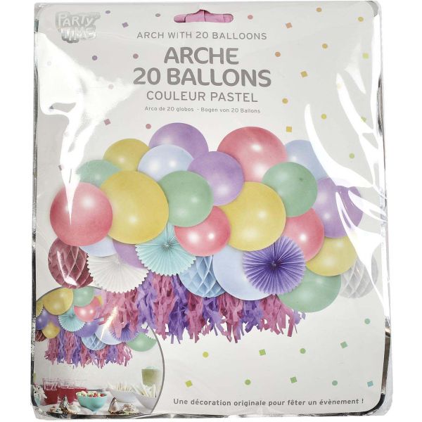 Arche à ballons décorative couleurs pastels - 12,90