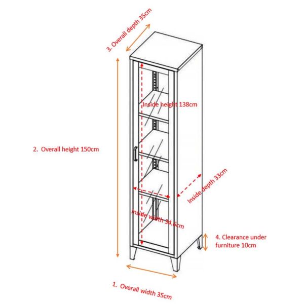 Armoire en acier noir Acero - VEN-0406