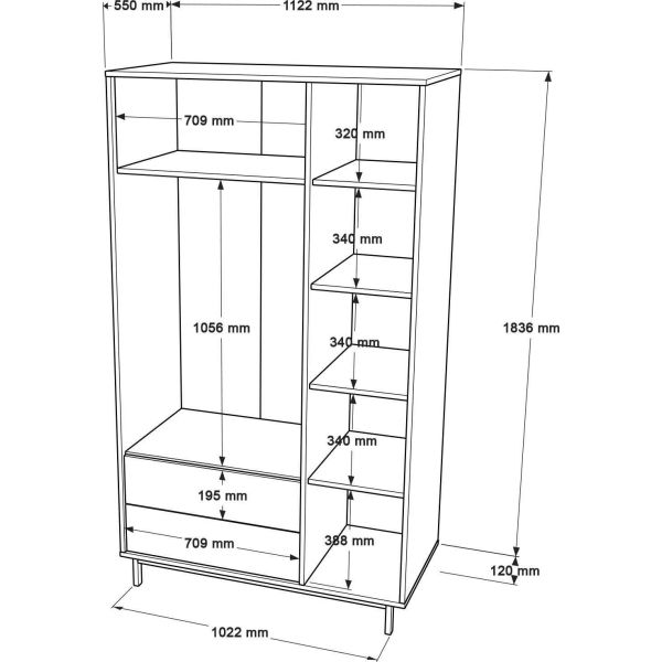 Armoire en aggloméré et effet cannage Only - ASI-0832