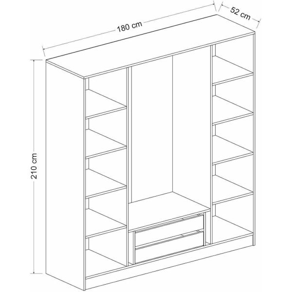 Armoire en aggloméré et verre Kale Plus - ASI-0662