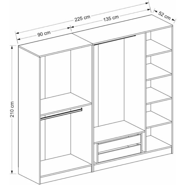 Armoire en aggloméré et verre Kale Plus - ASI-0663