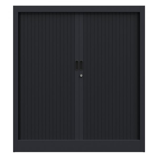 Armoire de bureau portes à rideaux 2 étagères - PHS-0338