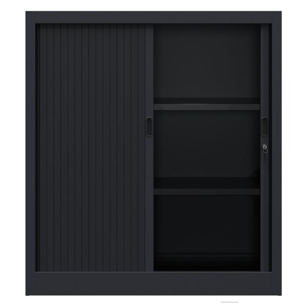 Armoire de bureau portes à rideaux 2 étagères - 356,70