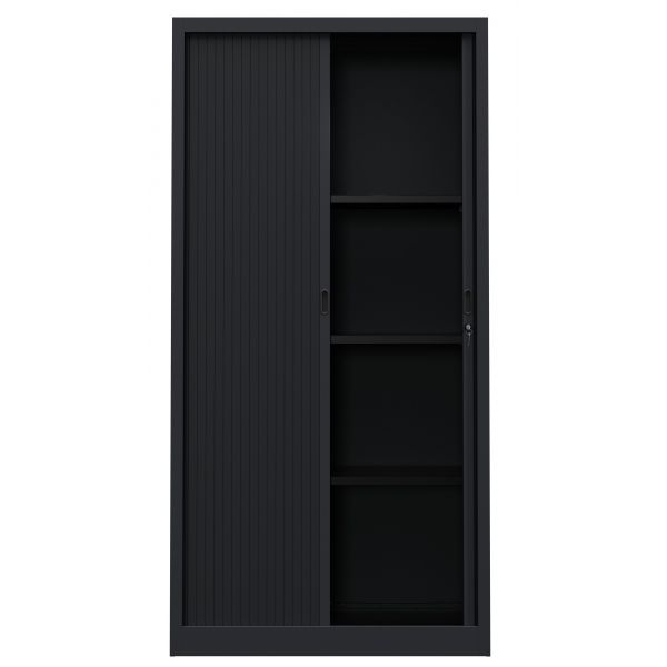 Armoire de bureau portes à rideaux 3 étagères - 514,70