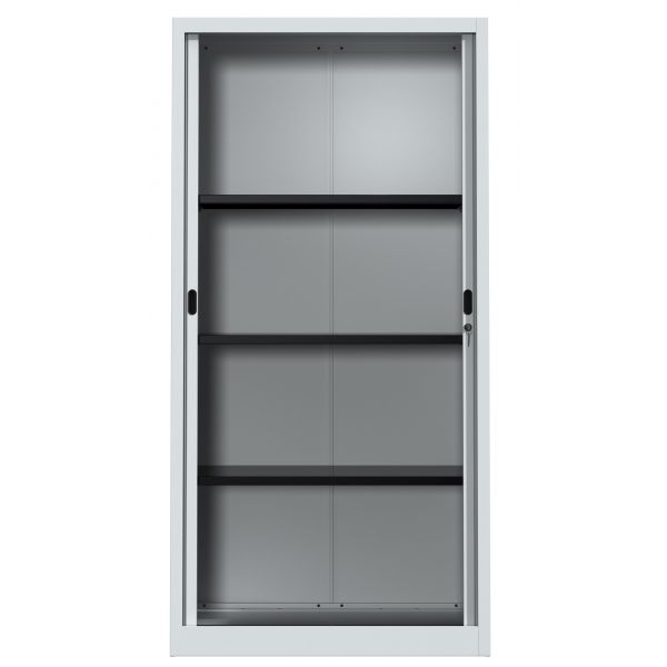 Armoire de bureau portes à rideaux 3 étagères - 514,70