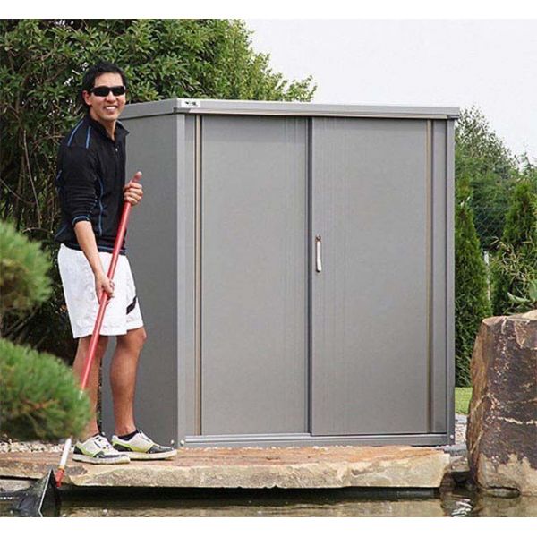 Armoire de jardin acier galvanisé avec portes coulissantes (1,12 m²)