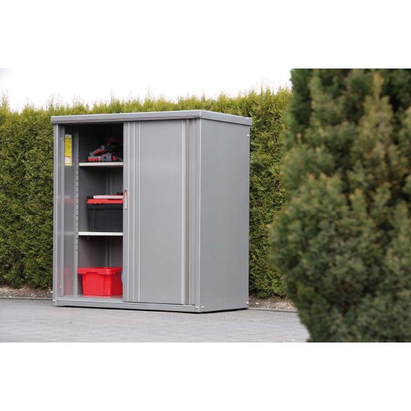 Armoire de jardin acier galvanisé avec portes coulissantes (1,12 m²)