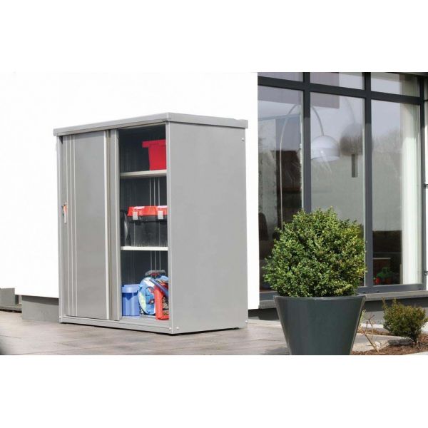Armoire de jardin acier galvanisé avec portes coulissantes (1,12 m²)