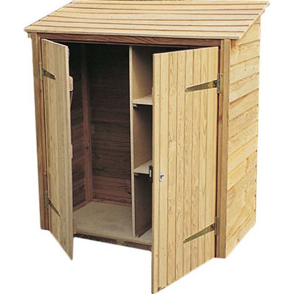 Armoire de jardin en pin 2 étagères caps