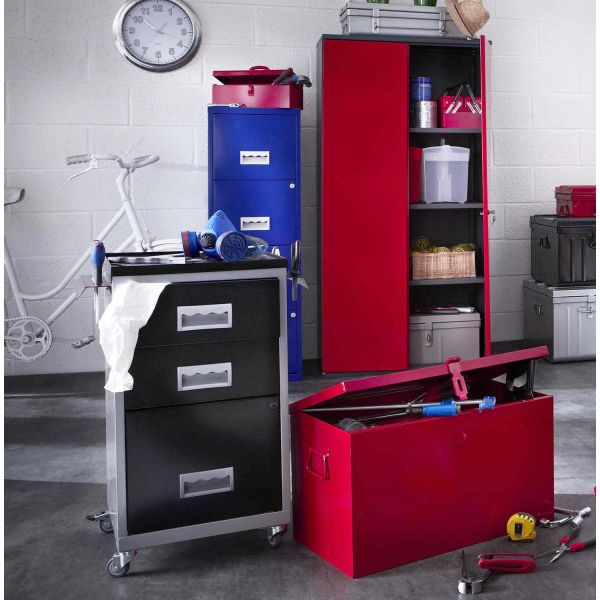 Armoire métallique rouge et noir Brico - PIERRE HENRY