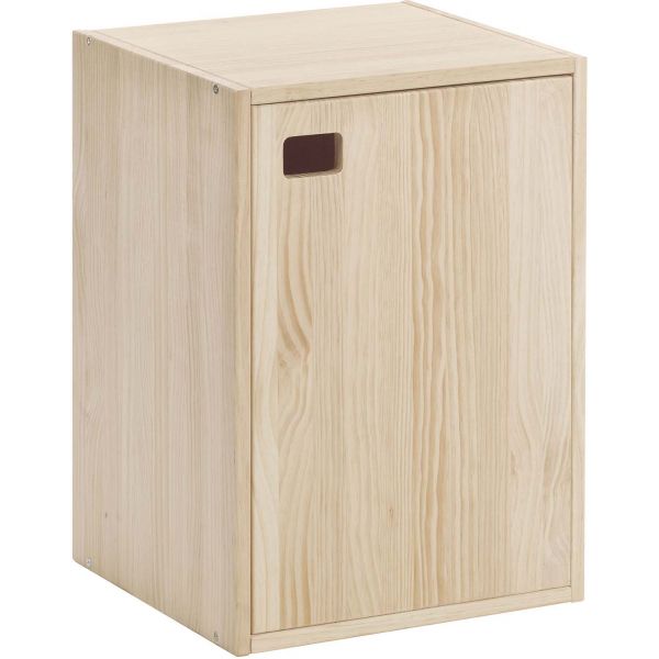 Armoire en pin brut 1 porte 2 tablettes Dinamic