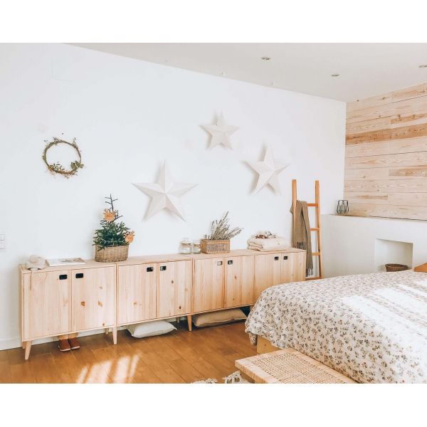 Armoire en pin brut 2 portes 3 tablettes Dinamic - 109,65