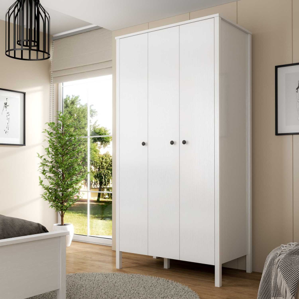 Armoire 3 portes en aggloméré Frannie - HANAH HOME
