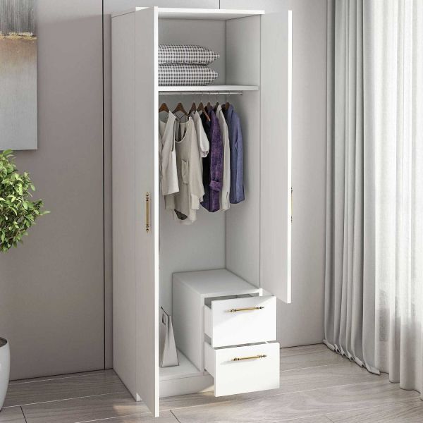 Armoire 2 portes, 2 tiroirs Merlin - 5