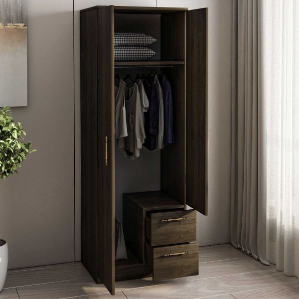 Armoire 2 portes, 2 tiroirs Merlin - HANAH HOME