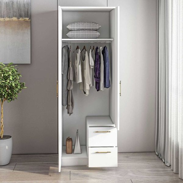 Armoire 2 portes, 2 tiroirs Merlin - HANAH HOME