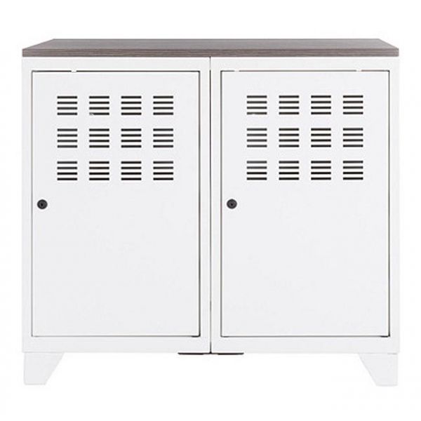 Armoire De Rangement Metal 2 Portes Blanc