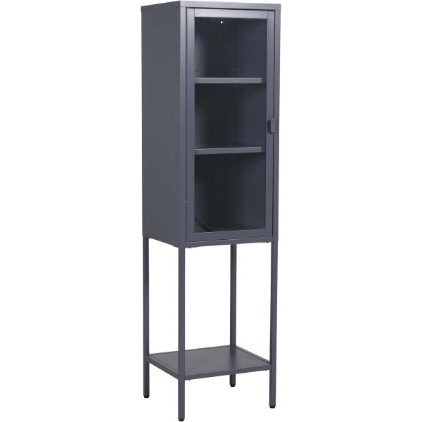 Armoire vitrée avec étagère en acier Misha