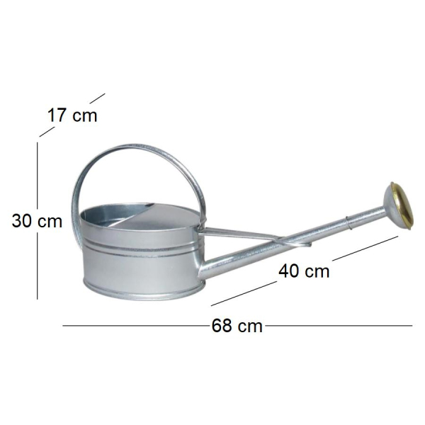 Arrosoir bec long 5 litres avec pomme en acier galvanisé - GUI-0190
