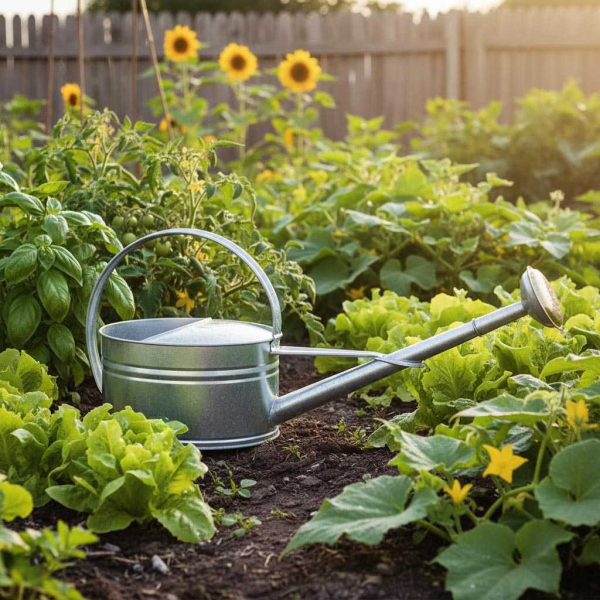 Arrosoir bec long 5 litres avec pomme en acier galvanisé - GUILLOUARD