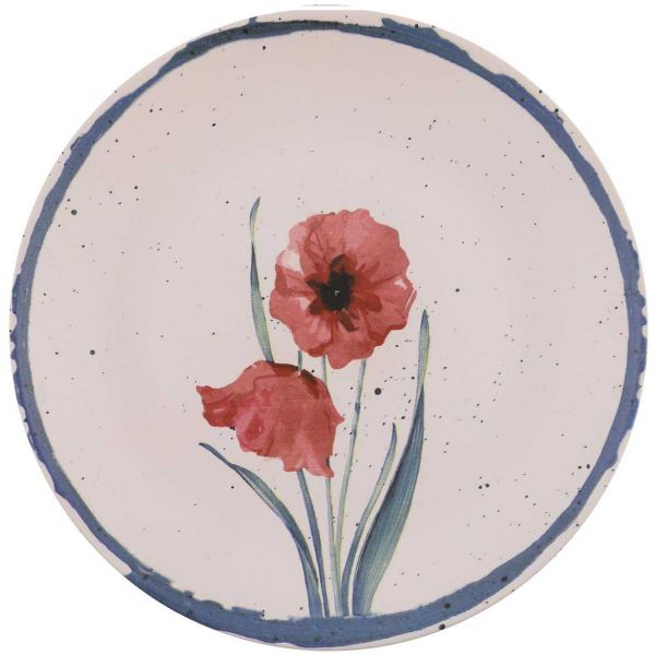 Assiette en céramique Vintage flower 25 cm (Lot de 6) - 7