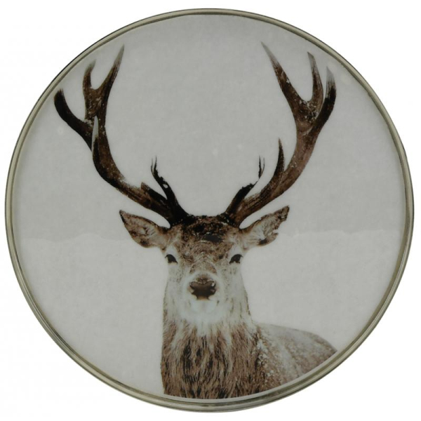 Assiette cerf en aluminium et résine - AUBRY GASPARD