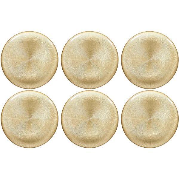 Assiette dorée en verre Royal (Lot de 6)