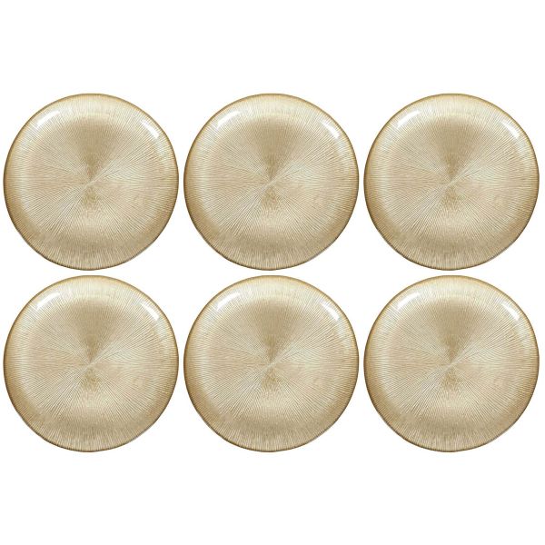 Assiette dorée en verre Royal (Lot de 6)