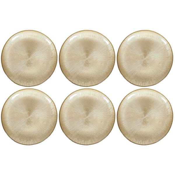 Assiette dorée en verre Royal (Lot de 6)